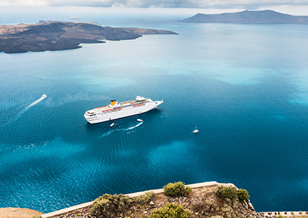 open ocean view with a cruise